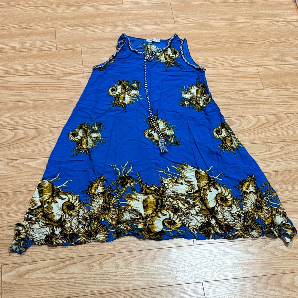 Blue and Gold Sleeveless DressM